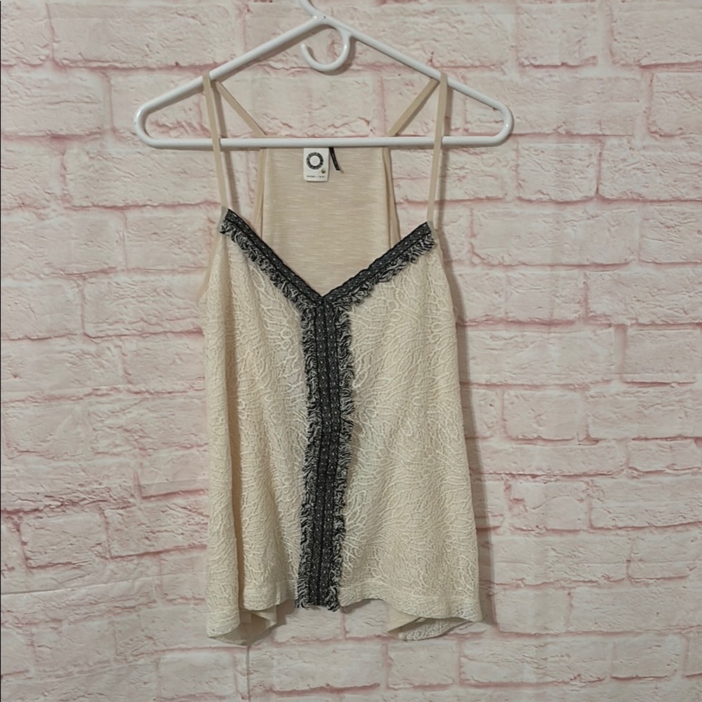 Anthropologie Akemi & Kin semi-sheer boho lacey tank top